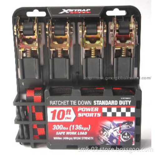4PK Lattice Webbing Ratchet Tie Down